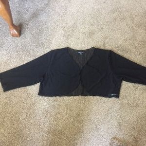 Ossh by Suzie J. black light weight open sweater